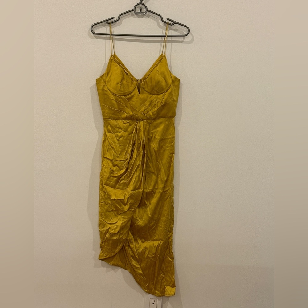 Zimmermann Asymmetrical Gold Dress